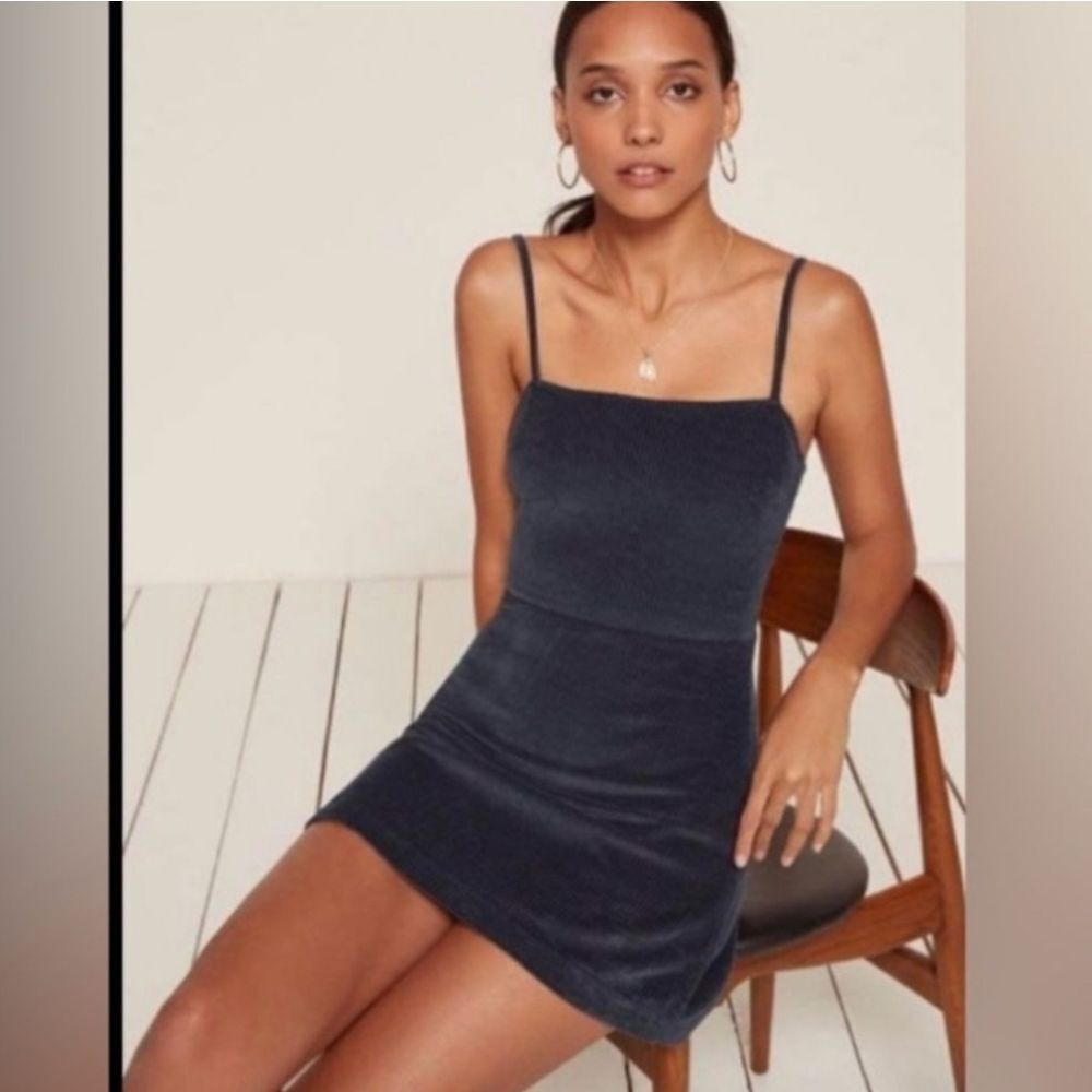 NWT🏷️Reformation Micah Navy Corduroy Sexy Preppy Y2K 90s Mini Dress size 0